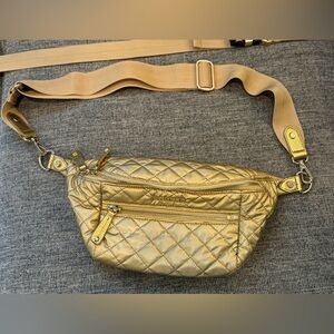 MZ Wallace small crosby sling in pearl metallic gold - current season, like new